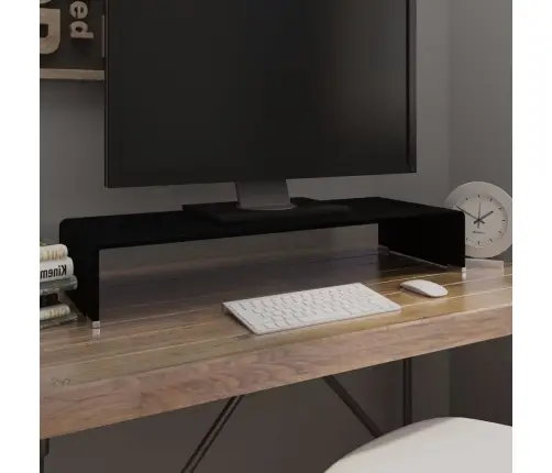Tv Statīvs, Monitora Paliktnis, 80X30X13 Cm, Melns Stikls Vidaxl