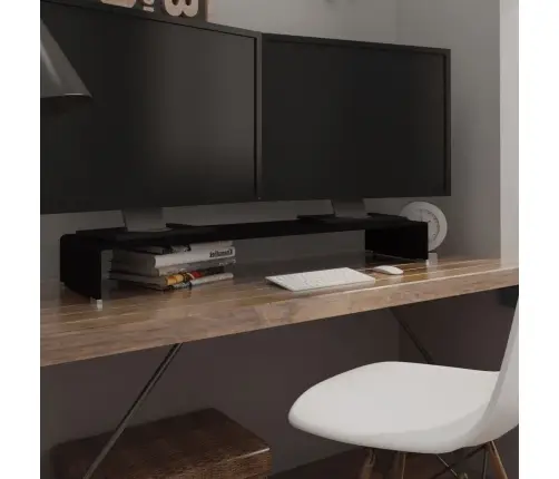 Tv Statīvs, Monitora Paliktnis, 110X30X13 Cm, Melns Stikls Vidaxl