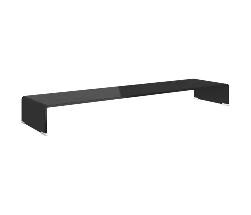 Tv Stovas/Monitoriaus Pakyla, Juodas Stiklas, 120X30X13 Cm