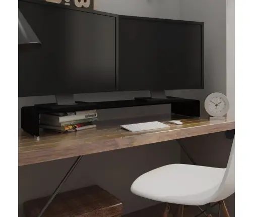 Tv Stovas/Monitoriaus Pakyla, Juodas Stiklas, 120X30X13 Cm