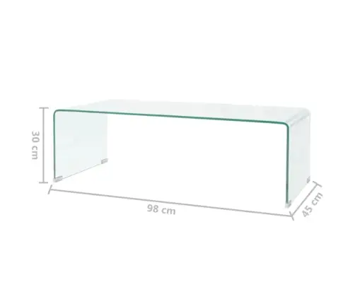 Kavos Staliukas, Skaidrus, 98X45X30cm Grūdintas Stiklas