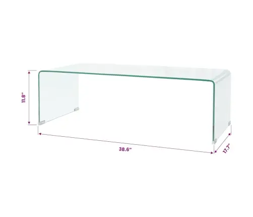 Kafijas Galdiņš, 98X45X30 Cm, Caurspīdīgs, Rūdīts Stikls Vidaxl