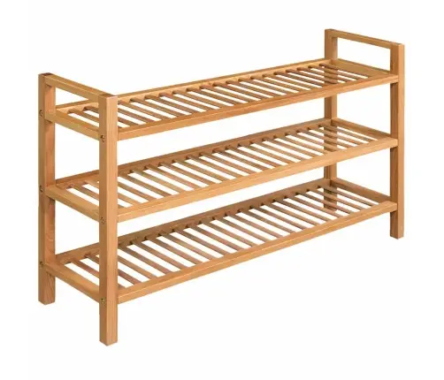 Apavu Skapis Ar 3 Plauktiem, 100X27X60 Cm, Ozola Masīvkoks Vidaxl