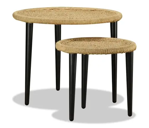 Kafijas Galdiņu Komplekts, 2 Gab., Dabiska Džuta Vidaxl