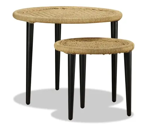 Kafijas Galdiņu Komplekts, 2 Gab., Dabiska Džuta Vidaxl
