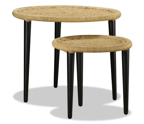 Kafijas Galdiņu Komplekts, 2 Gab., Dabiska Džuta Vidaxl