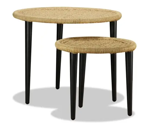 Kafijas Galdiņu Komplekts, 2 Gab., Dabiska Džuta Vidaxl
