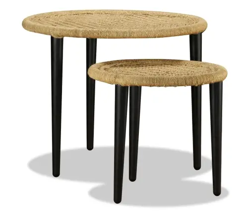 Kafijas Galdiņu Komplekts, 2 Gab., Dabiska Džuta Vidaxl