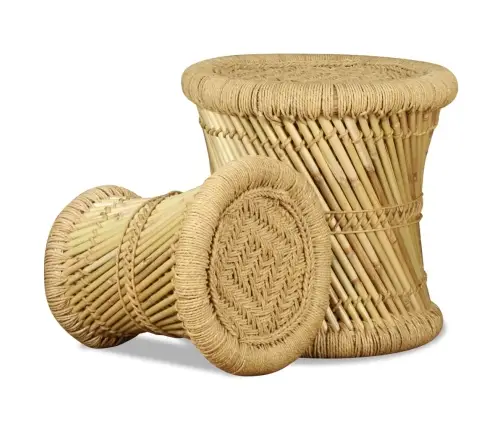 Taburetes, 2 Gab., Bambuss, Džuta Vidaxl