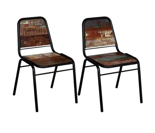 Virtuves Krēsli, 2 Gab., Pārstrādāts Masīvkoks Vidaxl