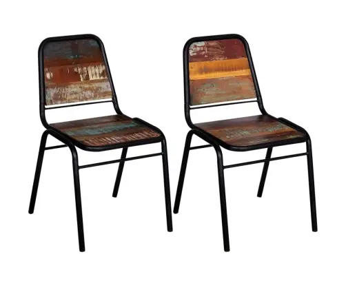 Virtuves Krēsli, 2 Gab., Pārstrādāts Masīvkoks Vidaxl