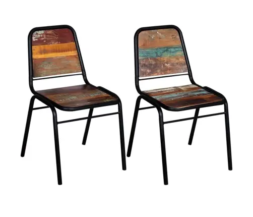 Virtuves Krēsli, 2 Gab., Pārstrādāts Masīvkoks Vidaxl