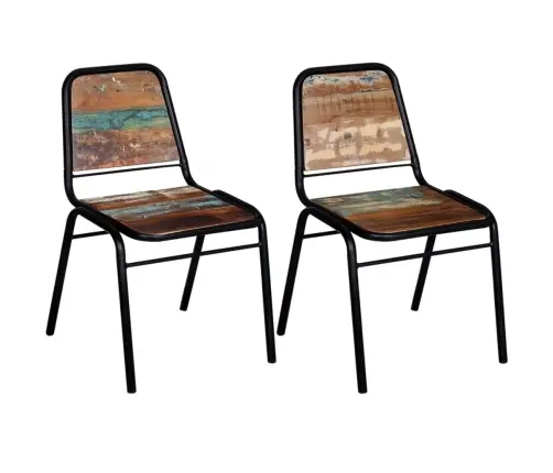 Virtuves Krēsli, 2 Gab., Pārstrādāts Masīvkoks Vidaxl