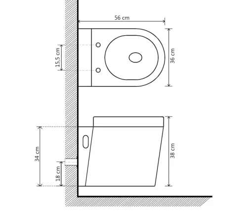Tualetes Pods, Stiprināms Pie Sienas, Balta Keramika Vidaxl