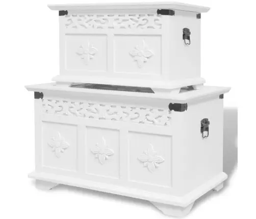 Kastes, Lādes, 2 Gab., Baltas Vidaxl