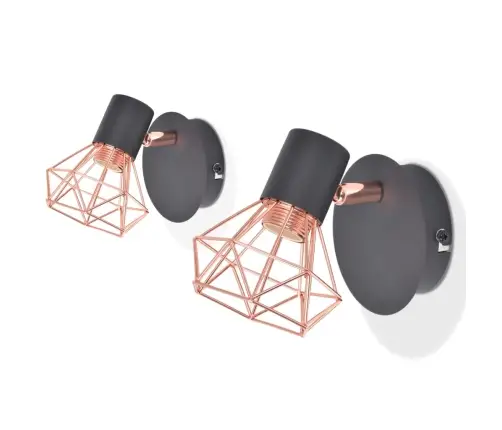 Sieninės Lemputės, 2Vnt., E14, Juoda Ir Vario Spalva