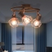 Griestu Lampa  Ar 3 Starmešiem, E14, Melna Ar Vara Brūnu Vidaxl