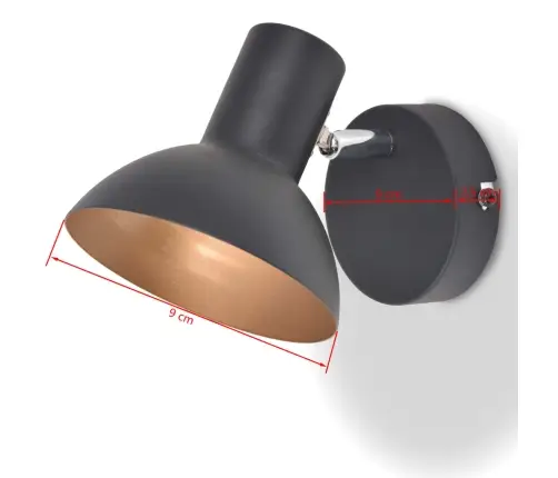 Lubiniai Šviestuvai Su 2 E27 Lemp., 2Vnt., Juoda Ir Auksinė