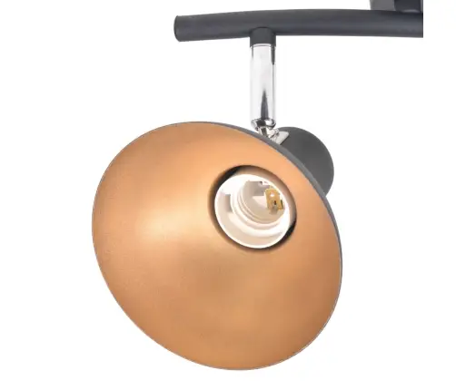 Griestu Lampa, 2 Spuldzes, E27, Melna Ar Zelta Krāsu Vidaxl