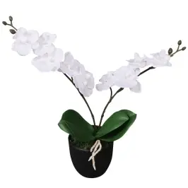 Dirbtinė Orchidėja Su Vazonu, 30 cm Balta
