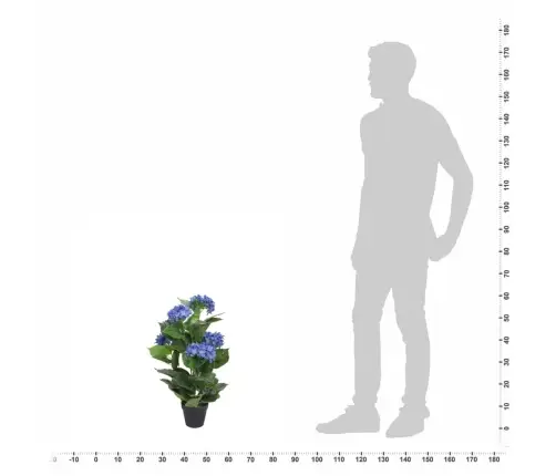 Dirbtinė Hortenzija Su Vazonu, 60 cm Mėlyna