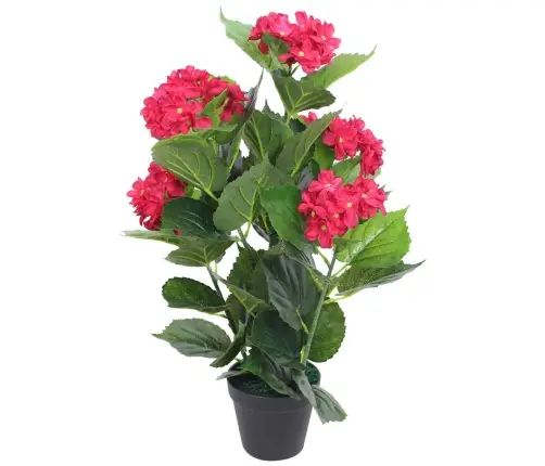 Kunsttaim Hortensia Potiga, 60 cm Punane