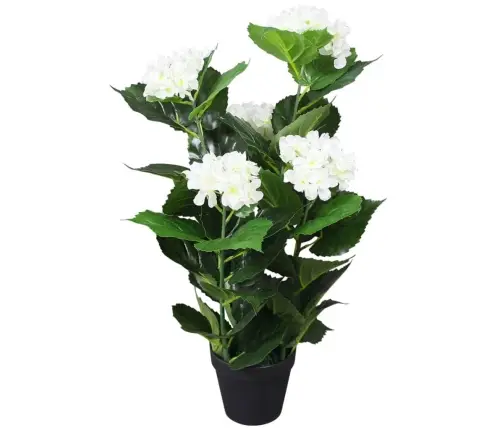 Kunsttaim Hortensia Potiga, 60 cm Valge