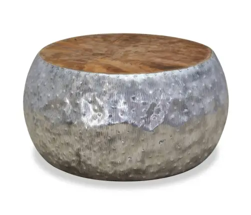 Kafijas Galdiņš, 60X60X30 Cm, Alumīnijs, Tīkkoks  Vidaxl