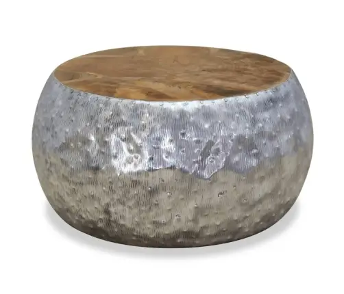 Kafijas Galdiņš, 60X60X30 Cm, Alumīnijs, Tīkkoks  Vidaxl