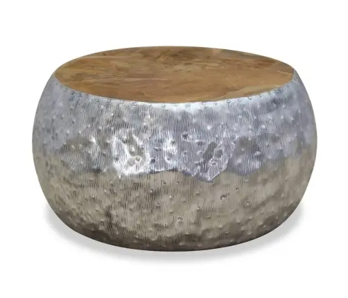 Kafijas Galdiņš, 60X60X30 Cm, Alumīnijs, Tīkkoks  Vidaxl