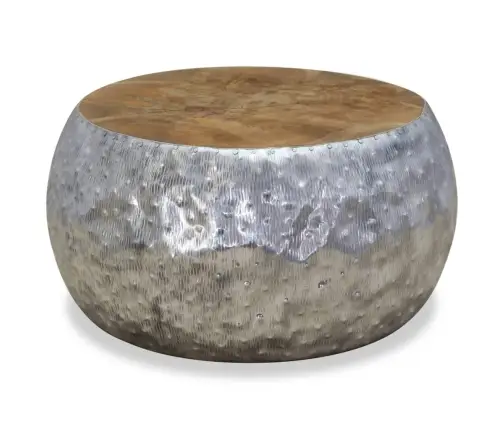 Kafijas Galdiņš, 60X60X30 Cm, Alumīnijs, Tīkkoks  Vidaxl