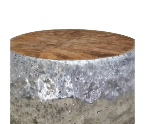 Kafijas Galdiņš, 60X60X30 Cm, Alumīnijs, Tīkkoks  Vidaxl