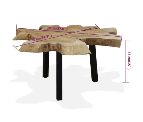Kohvilaud Ehtsast Tiikpuust 80 X 70 X 38 Cm