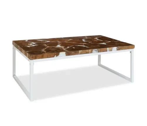 Kohvilaud Tugevast Tiigipuidust Ja Vaigust 110 X 60 X 40 Cm Kohvilaud Tugevast Tiigipuidust Ja Vaigust 110 X 60 X 40 Cm