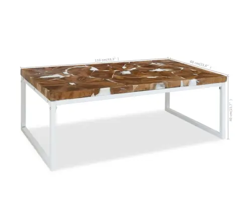 Kohvilaud Tugevast Tiigipuidust Ja Vaigust 110 X 60 X 40 Cm Kohvilaud Tugevast Tiigipuidust Ja Vaigust 110 X 60 X 40 Cm