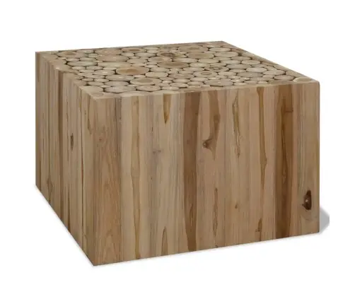 Kafijas Galdiņš, Dabīgs Tīkkoks, 50X50X35 Cm Vidaxl