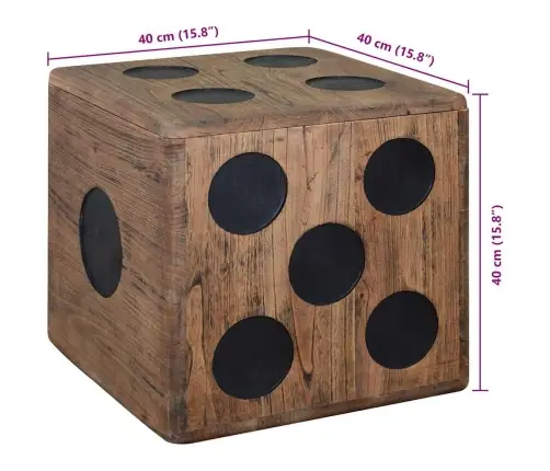 Uzglabāšanas Kaste, Ciedrs, 40X40X40 Cm, Metamais Kauliņš Vidaxl
