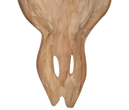 Seinale Kinnitatav Härja Kolju Skulptuur, Tiikpuu, 69X6X60 Cm