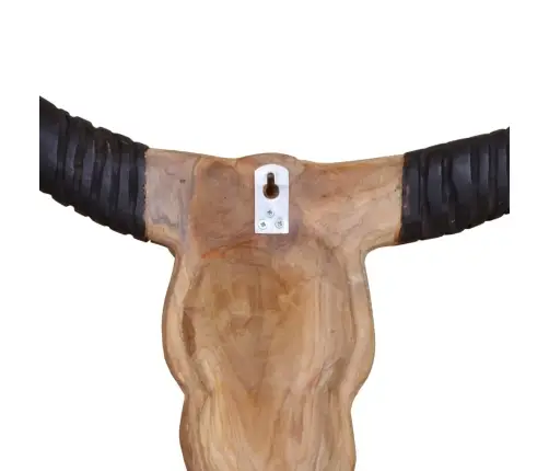 Seinale Kinnitatav Härja Kolju Skulptuur, Tiikpuu, 69X6X60 Cm