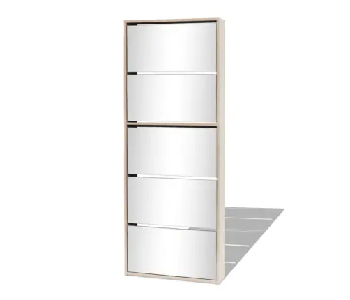 Apavu Skapītis Ar Spoguli, 5 Nodalījumi, 63X17X169,5 Cm Vidaxl