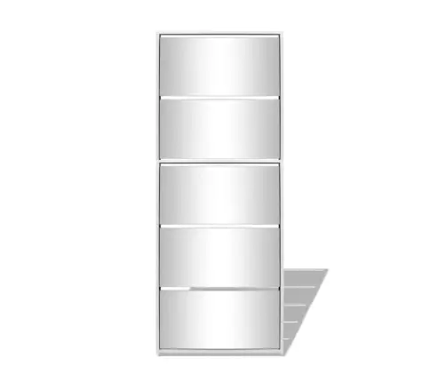 Apavu Plaukts, 5 Nodalījumi, Spogulis, 63X17X169,5 Cm, Balts Vidaxl