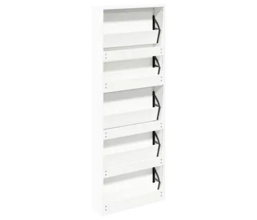 Apavu Plaukts, 5 Nodalījumi, Spogulis, 63X17X169,5 Cm, Balts Vidaxl