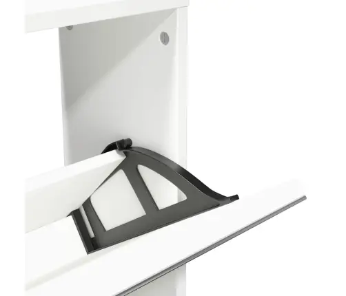 Apavu Plaukts, 5 Nodalījumi, Spogulis, 63X17X169,5 Cm, Balts Vidaxl