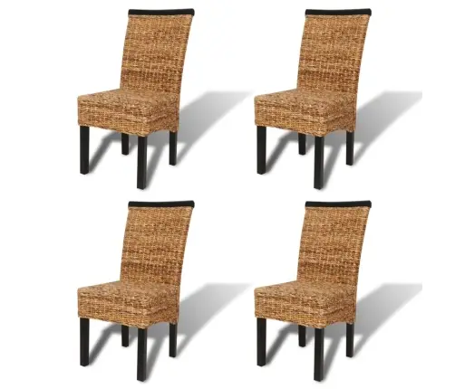 Virtuves Krēsli, 4 Gab., Abaka Un Mango Masīvkoks Vidaxl