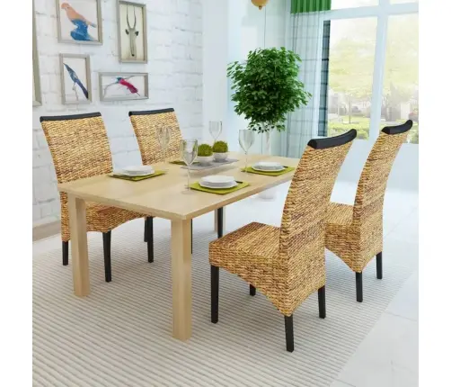 Virtuves Krēsli, 4 Gab., Abaka Un Mango Masīvkoks Vidaxl