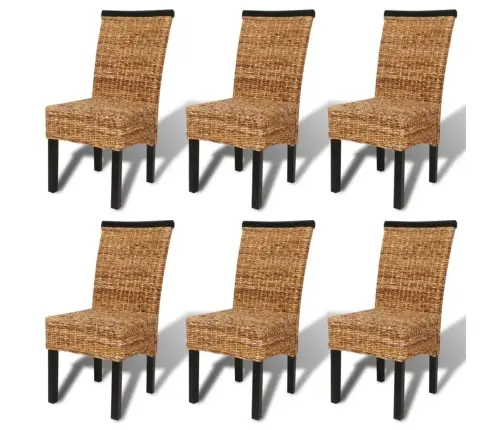 Virtuves Krēsli, 6 Gab., Abaka Un Mango Masīvkoks Vidaxl