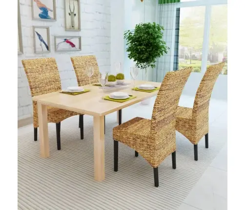 Virtuves Krēsli, 4 Gab., Abaka Un Mango Masīvkoks Vidaxl