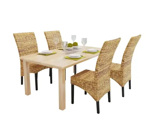 Virtuves Krēsli, 4 Gab., Abaka Un Mango Masīvkoks Vidaxl