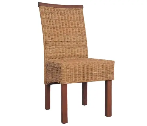 Valgomojo Kėdės, 6 Vnt., Rudos Spalvos, Natūralus Ratanas Valgomojo Kėdės, 6 Vnt., Rudos Spalvos, Natūralus Ratanas