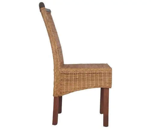 Valgomojo Kėdės, 6 Vnt., Rudos Spalvos, Natūralus Ratanas Valgomojo Kėdės, 6 Vnt., Rudos Spalvos, Natūralus Ratanas